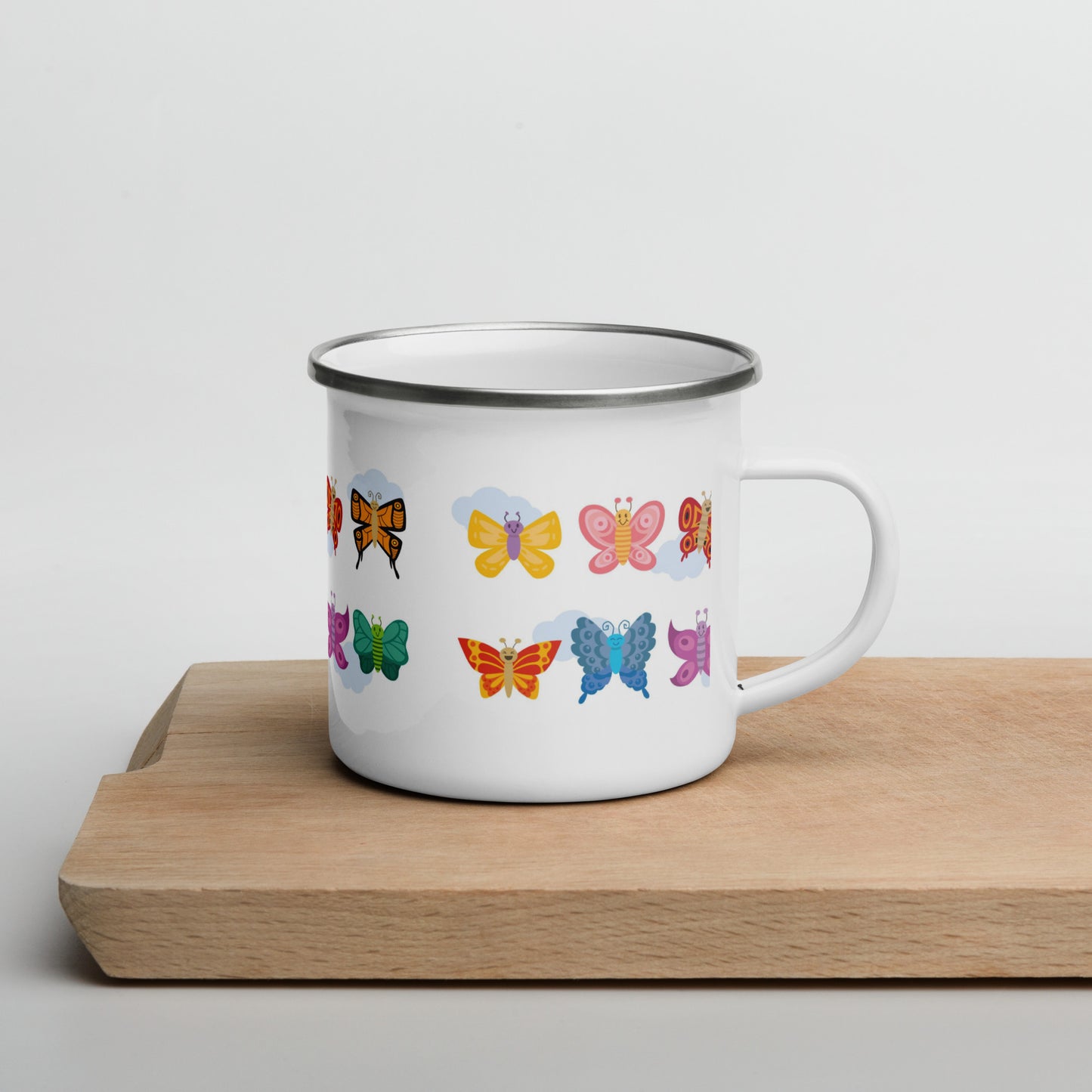 Butterflies in Row Enamel Mug